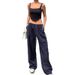 Aria Basics Spandex Elastic Waistband Personalized Casual European And American Women's Comfortable Loose, Street Style Jogger_ecoleips.com