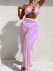 Women's Clothing New Solid Color Sexy Flying Trousers Cross Gathered Three Piece Swimsuit_ecoleips.com