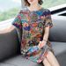 Slimming Plus-Size Women's Clothing, Wealthy Lady Summer 2026 Elegant Skirt, Short-Sleeve Loose Mom Dress_ecoleips.com