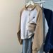 American-style Real-shot Long-sleeve Sweatshirt Women, Loose Thin, Korean Version, Half-zip Polo Collar, Raglan Sleeve_ecoleips.com