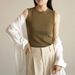 Summer Cotton Small Round Neck Camisole For Women, Pure Desire Style, Outer Wear, Wide Shoulder Straps, Conceals Side_ecoleips.com