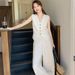 Women's 2026 Spring/Summer New Style Vest Set Old Fashioned Island Beach Tank Top Wide Leg Pants Two Piece Set_ecoleips.com