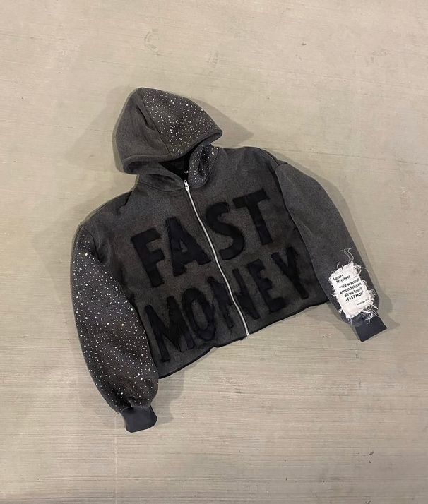 Women's Clothing Women's Retro Heavyweight Sweatshirt Jacket With Niche Lettering And Rhinestone Hotfix Street Style Y2K Worthy_ecoleips.com