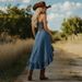 European And American Retro Fashion Strapless Short Front Long Back Ruffle Mid-Length Denim Dress_ecoleips.com