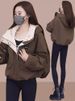 girl Girl Fleece-Lined Parka For Women Winter 2025 New Loose Casual Petite Thickened Short Coat Cotton Padded Jacket_ecoleips.com