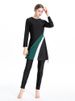 Conservative Three Piece Muslim Swimsuit Set Sun Protection Polyester Southeast Asian Diving Surfing Burkini for Outdoor Sports_ecoleips.com