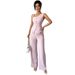 Summer Women's Off-Shoulder Suspender Suit Vest Sleeveless Straight Leg Pants Clothing_ecoleips.com