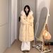 girl Girl Girl Plus Size Yellow Mid-Length Fur Collar Down Cotton Jacket For Women Winter New Thickened Hooded Puffer Coat_ecoleips.com