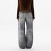 Unisex Distressed Slim Fit Wide Leg Jeans High Waisted Retro Straight Leg Cotton Pants For Autumn/Winter Casual Style_ecoleips.com
