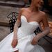 Elegant Satin Strapless Wedding Dress With Slit & Train – Lightweight French-Inspired Bridal Gown For Photoshoots & Reception_ecoleips.com