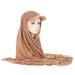 Women's Clothing Solid Color Women's Scarf Hat Versatile Malaysia Scarf Muslim Headscarf Hat_ecoleips.com
