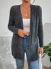 Women's Solid Color Knitted Cardigan Long Sleeved Casual Fashion Autumn Winter Pocket Ribbed European American Style_ecoleips.com