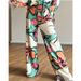 European And American New Elegant Women's Clothing Printed Commuter Shirt High Waist Wide Leg Pants In Stock Suit_ecoleips.com