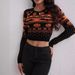 Halloween-Ready Knit Sweater – Geometric Jacquard Pullover (S-XXL, Slim Fit, Short-Length, Long Sleeves, Blood Orange, Streetwear & Office Hybrid)_ecoleips.com