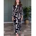 Elegant Women's Long Dress European American Export Style High End Geometric Pattern Fashionable Spring Summer 2025 in Stock_ecoleips.com