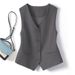 Suit For Women, Small Vest, 2025 Spring And Autumn New Slim Fit Outerwear, Layered Wear, Women's Gray Short Vest_ecoleips.com