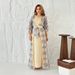 ng2510292 AB432 Fashionable Middle Eastern Two-Piece Dress Set Saudi Dubai Women's Robe Jalabiya With Belt_ecoleips.com