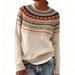 Women's Fashion Round Neck Pullover Sweater - Soft Loose Knit Sweater For Women, Comfortable & Stylish Casual Winter Wear_ecoleips.com