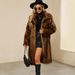 Autumn And Winter New Women's Square Collar Fur Long Coat Coat Women's Europe And America_ecoleips.com