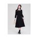 French Style Two-Piece Elegant High-End Black Long Sleeve Plus Size Autumn Winter Women's Waist-Cinching Dress_ecoleips.com