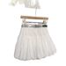 High Waisted Slimming White Summer Tulip Skirt with Belt 2025 New Style Cake Lantern Design Women's Bottoms_ecoleips.com