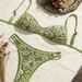 Shencai Cross-Border Olive Green Textured Adjustable Strap Two-Piece Swimsuit Bikini Aliexpress Tk542_ecoleips.com