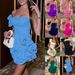 25 Summer New Women's Dress With Ruffled Edges Flower Buds, Waist Cinched Dress, One Shoulder Strapless And Hip Hugging_ecoleips.com
