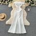Elegant Dress For Women Light Luxury Celebrity High End Waist Hugging Ruffled Slit Slim Fitting Sleeveless Tube Top Dress_ecoleips.com