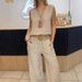 Women's Clothing Cotton And Linen Solid Color Sleeveless Pants Two Piece Set_ecoleips.com