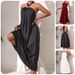 Women's Clothing Women's Off-Shoulder Halter Neck Long Dress Comfortable Underwear And Sleepwear Casual Summer Style Elegant Solid Color Evening Gown_ecoleips.com