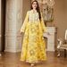 Women's Elegant Long Robe Dress Embroidered Print Formal Abaya with Foreign Trade Sophisticated Style Long Sleeved_ecoleips.com