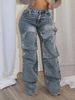 Aria Basics European And American Autumn Winter New Women's Clothing Fashion Button Decorative Loose Denim Pants_ecoleips.com