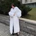 Eco-Friendly Long Fox Fur Coat – Elegant Winter Coat With Detachable Faux Fur Collar (3 Classic Colors) For Office & Evening Wear_ecoleips.com