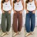 Women's Distressed Relaxed Fit Jeans – Vintage Washed High Waist Wide Leg Denim Pants (Dark Brown/Navy/Army Green, S/M/L/XL/XXL)_ecoleips.com
