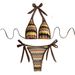 2026 Women's Halter Neck Tie Up Bikini Sexy Striped Two Piece Swimsuit New American Style Fashion_ecoleips.com