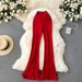 Women's Clothing Ins Wear Casual Pants Female Niche High Waist Slim Fit Flared Trousers Sexy Body Showing Yoga Pants_ecoleips.com