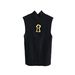 Women's French Retro Hollow Stand Collar Sleeveless Knitted Vest Sexy Slim Fit Metal Buckle Keyhole Design Top_ecoleips.com