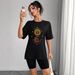 Women's Casual Round Neck Short Sleeve T-Shirt Multi-Color Style Simple Fashionable Sports Top Solid Print Loose Fit_ecoleips.com
