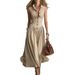 Women's Elegant Lapel Sleeveless Bodycon Maxi Dress – Slim Fit French Chic Summer Gown 2026_ecoleips.com