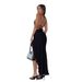 Women's Sexy Irregular Slit Ruffle Halter Neck Dress European American Style Cross Border Foreign Trade Wholesale_ecoleips.com