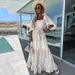 Aria Basics Aria Basics 2024 New European And American Style Lace Patchwork INS Casual Loose Waist Tie Dress For Women_ecoleips.com