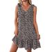 Women's Clothing Spring/Summer V Neck Bow Floral Print Vest Dress American Style New Arrival_ecoleips.com