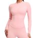 Women's Clothing Stand Up Collar Long Sleeved Yoga Clothes For Women With Half Zip Slim Training Sports Tops T Shirts Thin Breathable Fitness Clothes_ecoleips.com