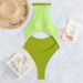 Women's Clothing Sexy Hollow Out Swimsuit Women's Three Piece One Piece Swimwear Color Block Design Swimming Water Sportswear_ecoleips.com