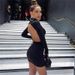 Summer New Women's High Neck Backless Long Sleeve Slim Dress Fashion_ecoleips.com