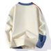 K New Casual Round Neck Sweater Base Knitted Sweater Loose Sweater_ecoleips.com