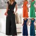 Women's Clothing V Neck Lace Up Navel Exposed Wide Leg Pants Casual Fashion Suit_ecoleips.com