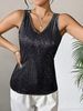 2025 Spring Summer New European American Cross-Border Sexy V-Neck Loose Sequin T-Shirt Women, Suitable For Outerwear And_ecoleips.com