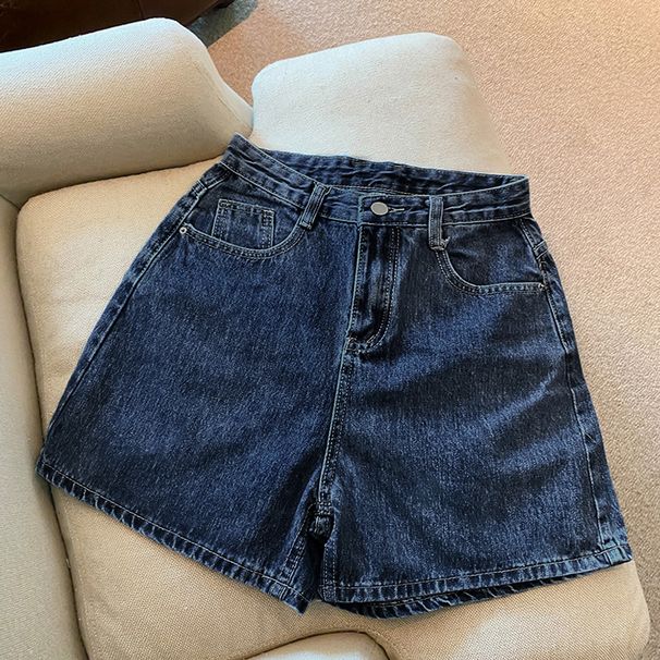 Women's Clothing Denim Shorts For Women Summer New Style Trend Ins Internet Celebrity High Waist Simple Slim Loose Wide Leg All Match A Line Hot Pants_ecoleips.com