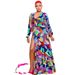 Women's Clothing Printed Sexy Dress Holiday Style Split Deep V Long Dress_ecoleips.com